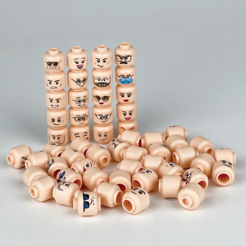 56x Heads with Expressive Facial Features - Build your own minifigure - Picture 4 of 4